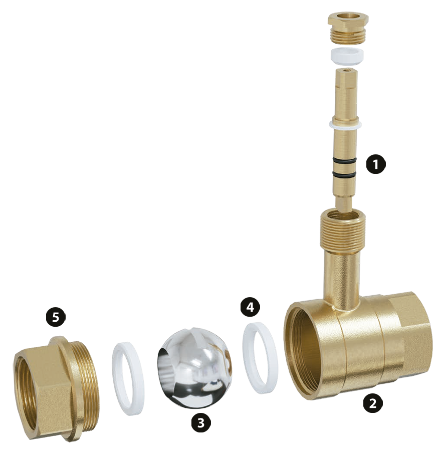 Descripción de los componentes válvula empotrar