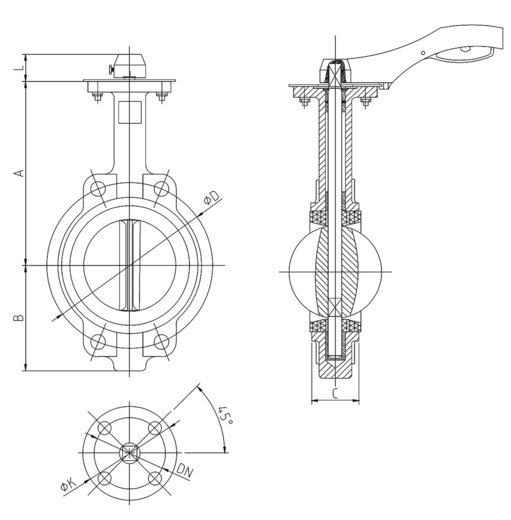 Descripción componentes válvula wafer