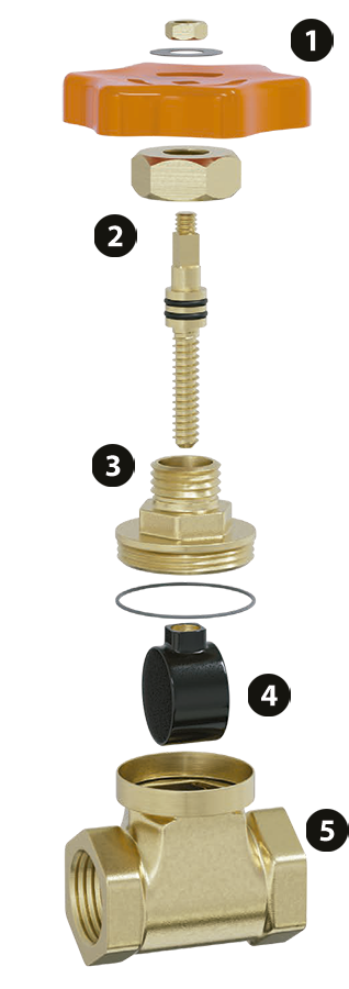 Descripción de los componentes válvula compuerta